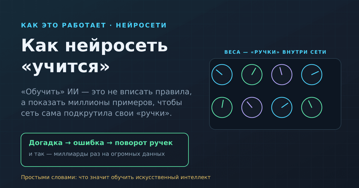 Как нейросеть «учится»: что значит обучить ИИ простыми словами
