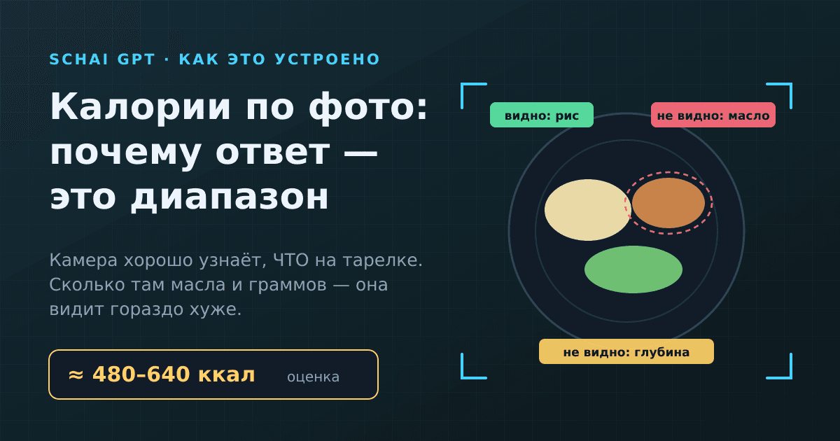 Калории по фото: почему нейросеть честно отвечает диапазоном