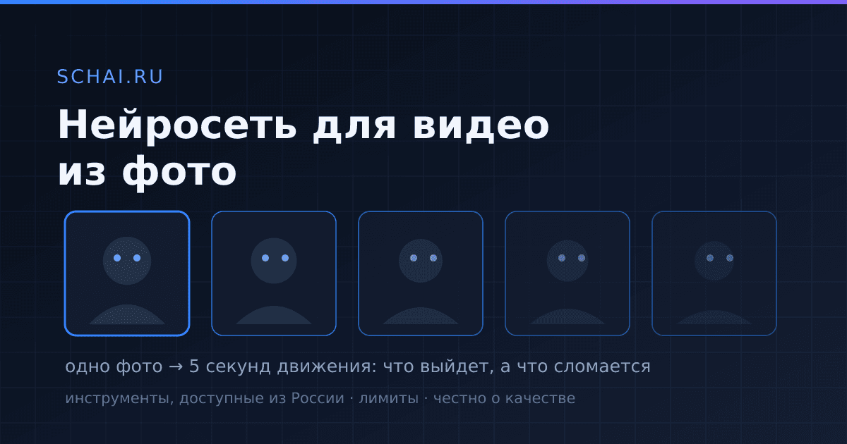 Нейросеть для видео из фото: как оживить снимок и что при этом ломается
