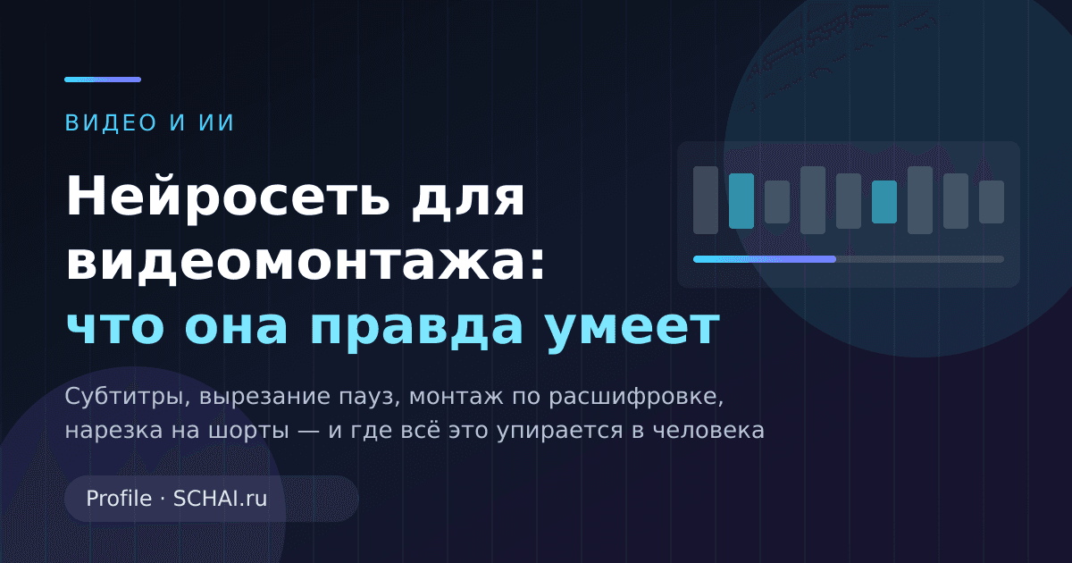 Нейросеть для видеомонтажа: что она реально умеет, а что вы всё равно сделаете сами