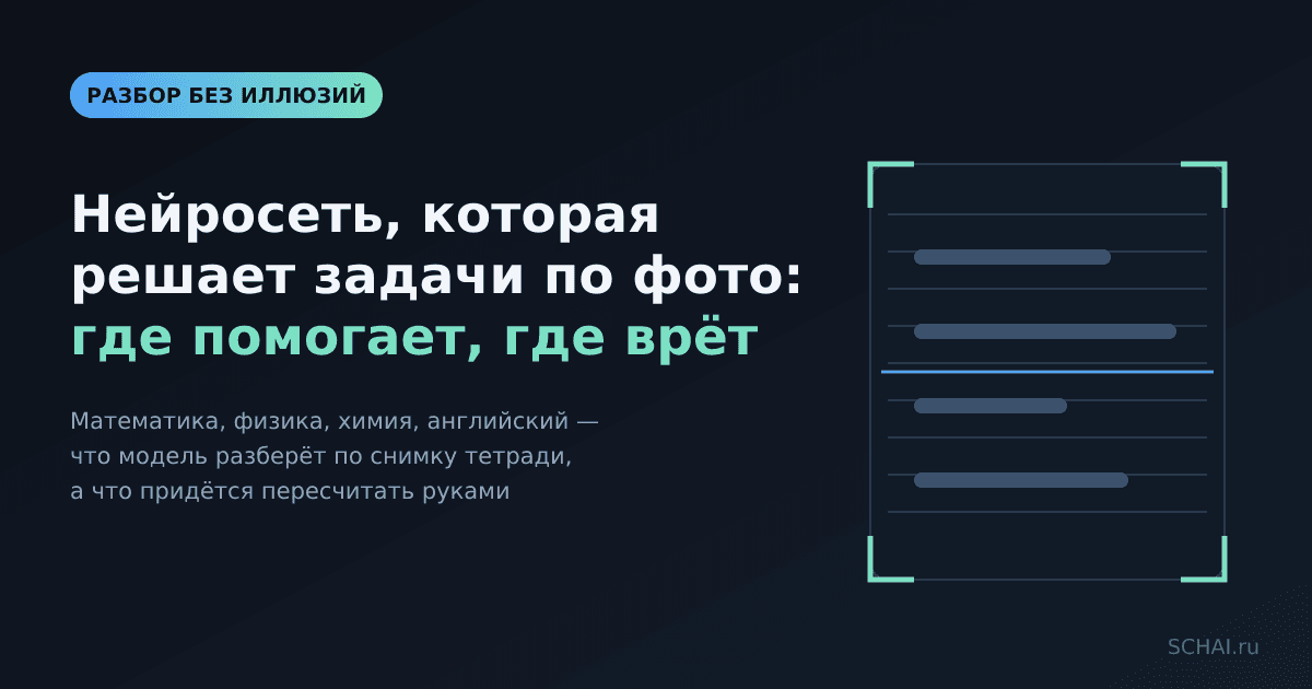 Нейросеть, которая решает задачи по фото: где помогает, а где уверенно врёт