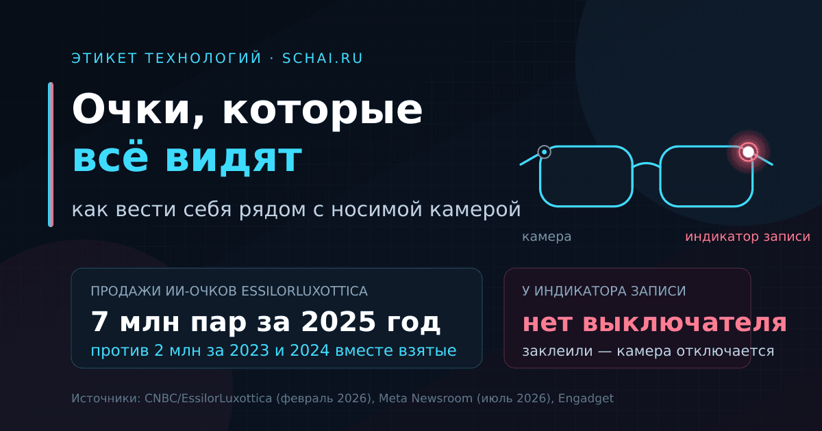 Очки, которые всё видят: как вести себя рядом с носимой камерой