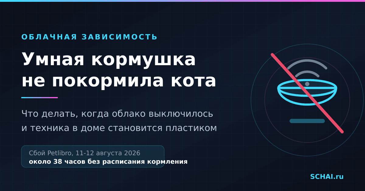 Умная кормушка не покормила кота: что делать, когда облако выключилось