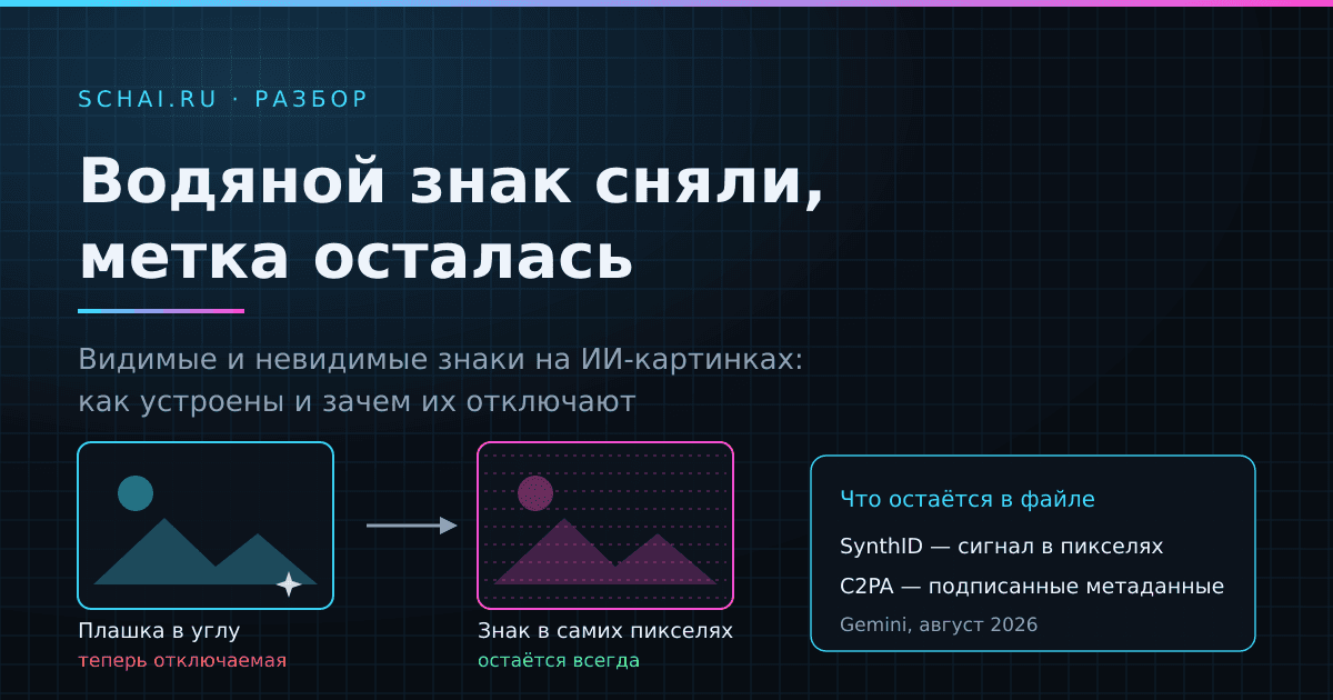 Водяной знак сняли, метка осталась: как размечают ИИ-картинки