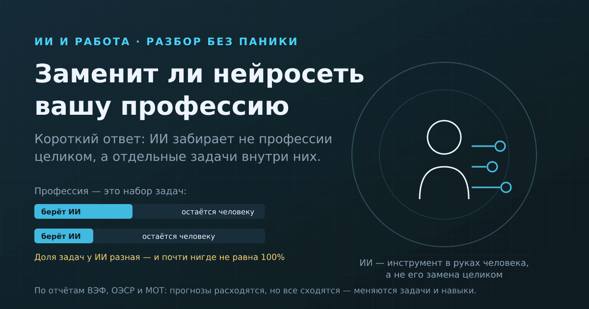 Заменит ли нейросеть вашу профессию: что ИИ забирает, а что нет