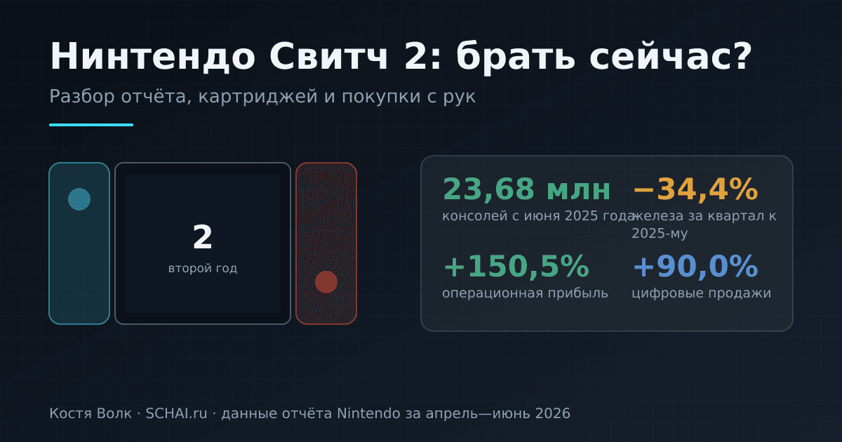 Нинтендо Свитч 2 в 2026 году: стоит ли покупать Switch 2 сейчас