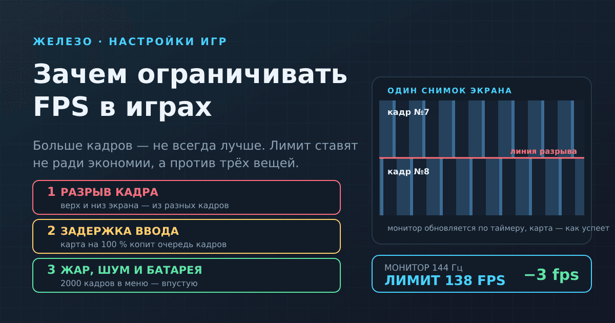 Зачем ограничивать FPS в играх: почему больше кадров не всегда лучше