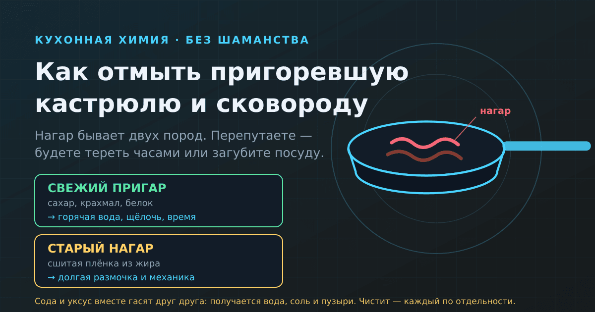 Как отмыть пригоревшую кастрюлю и сковороду: химия вместо шаманства