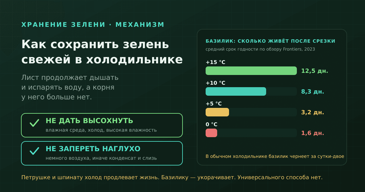 Как сохранить зелень свежей в холодильнике: по видам и по делу
