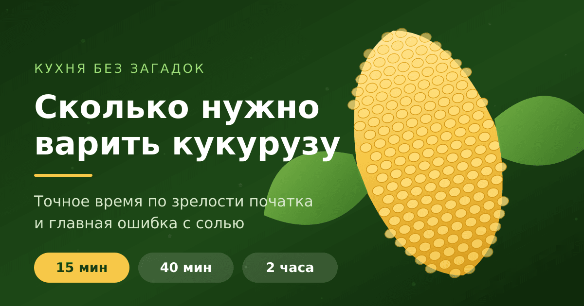 Сколько нужно варить кукурузу: точное время по зрелости початка