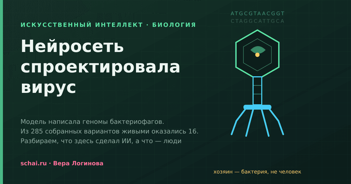 Нейросеть спроектировала вирус: зачем ИИ учат создавать бактериофаги