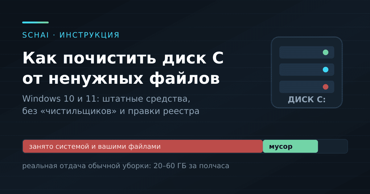 Как почистить диск C от ненужных файлов в Windows 10 и 11