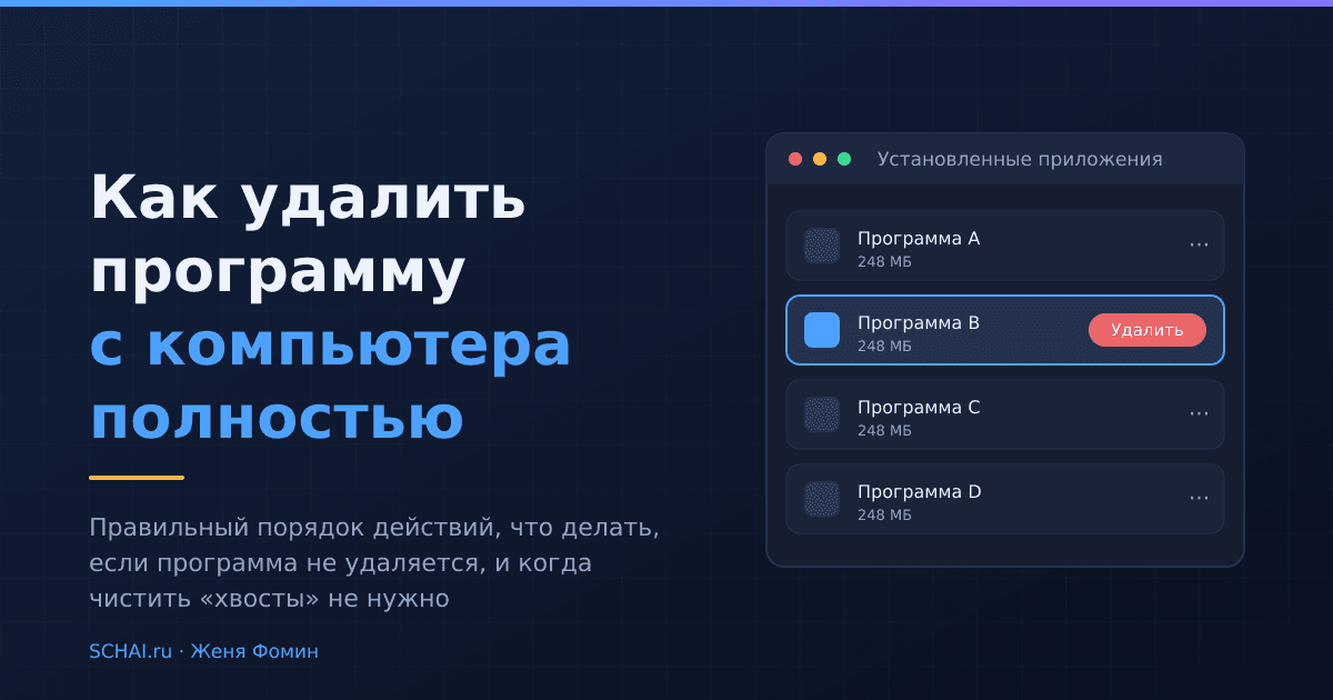 Как удалить программу с компьютера полностью: правильный порядок действий