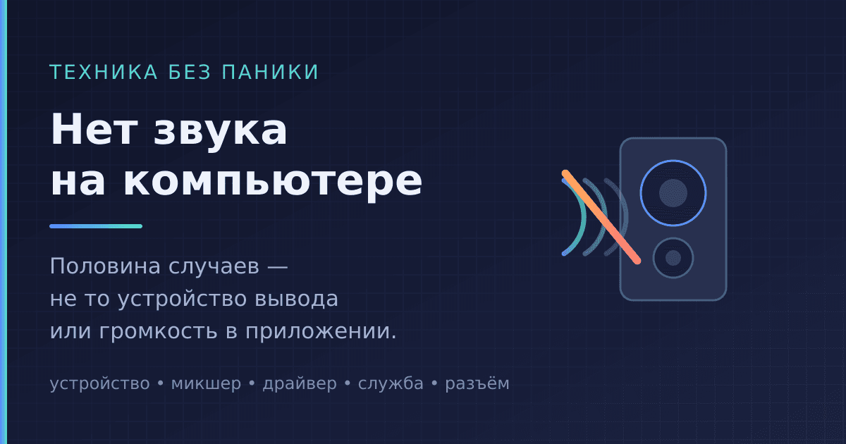 Нет звука на компьютере: что делать и как найти причину