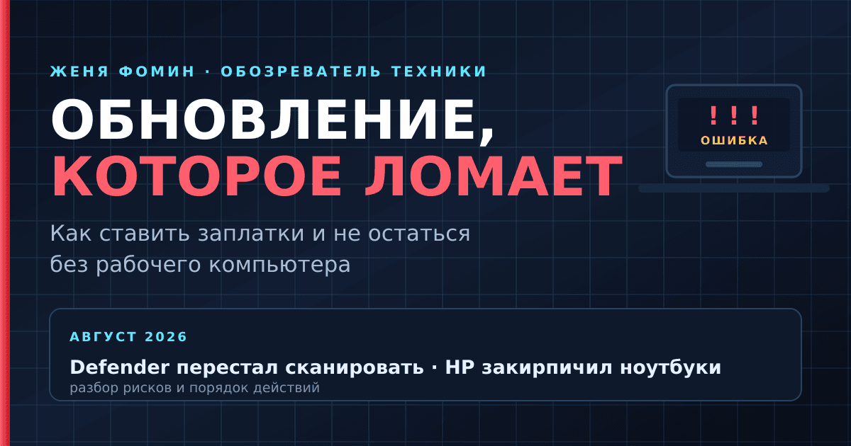 Обновление, которое ломает: как ставить заплатки и не остаться без рабочего компьютера